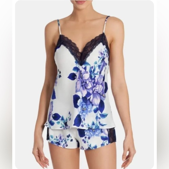 Linea Donatella Sz M Anthea Lace-Trim Camisole Top and Shorts Pajama Set - Picture 3 of 14